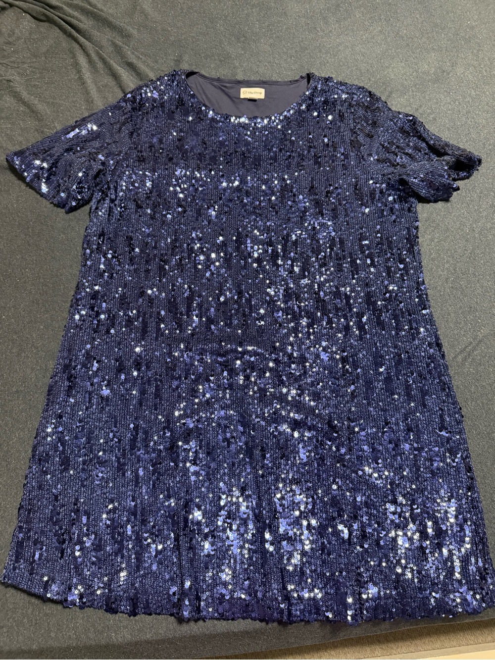 The Drop Navy Sequin T Shirt Dress